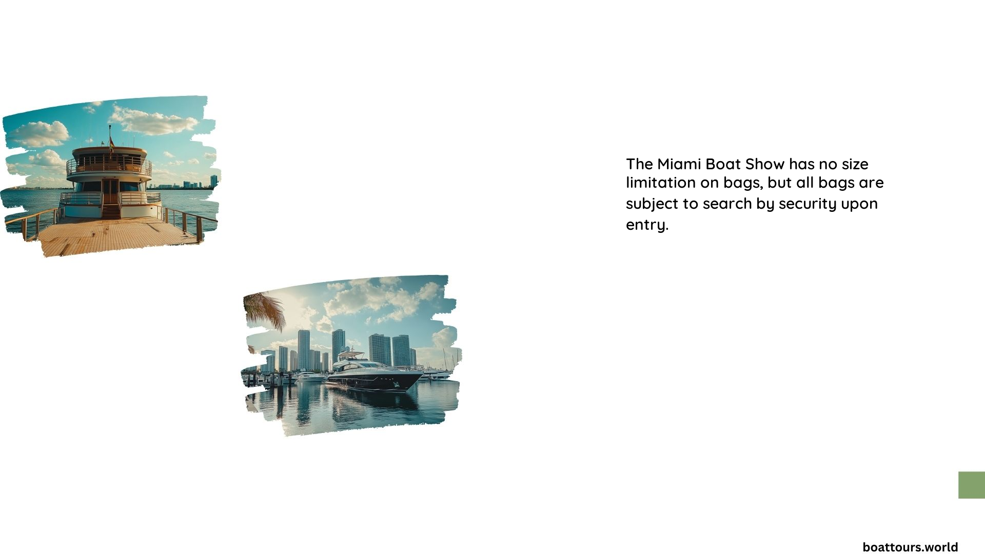 Miami Boat Show Bag Policy