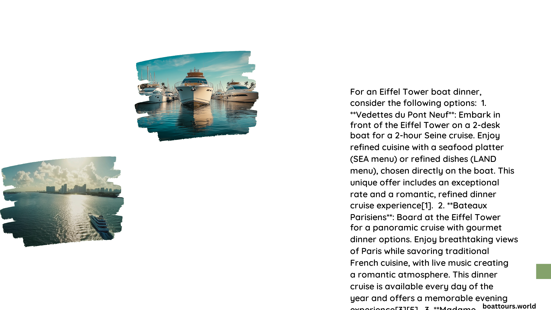 eiffel tower boat dinner