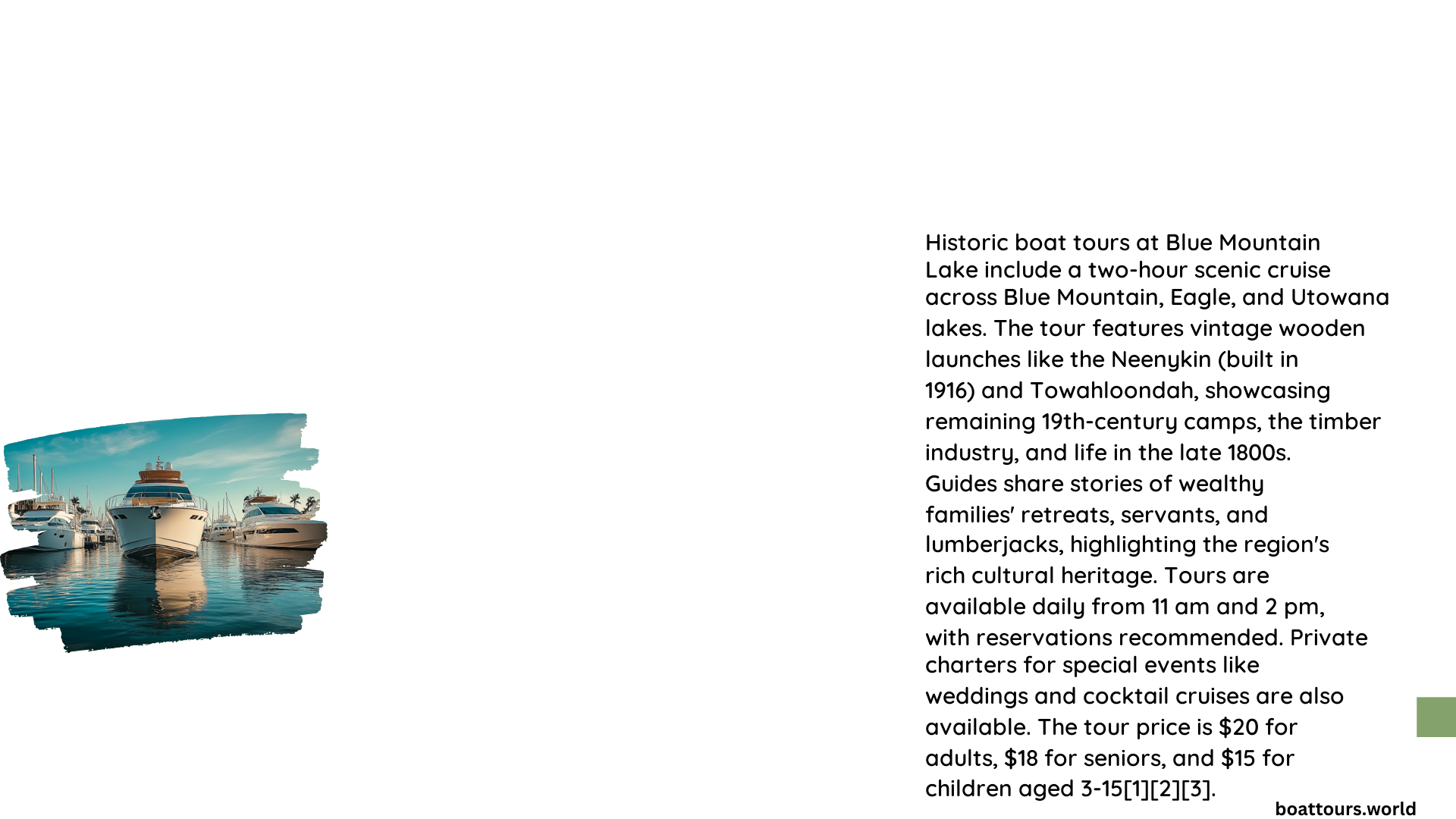 historic boat tours blue mountain lake
